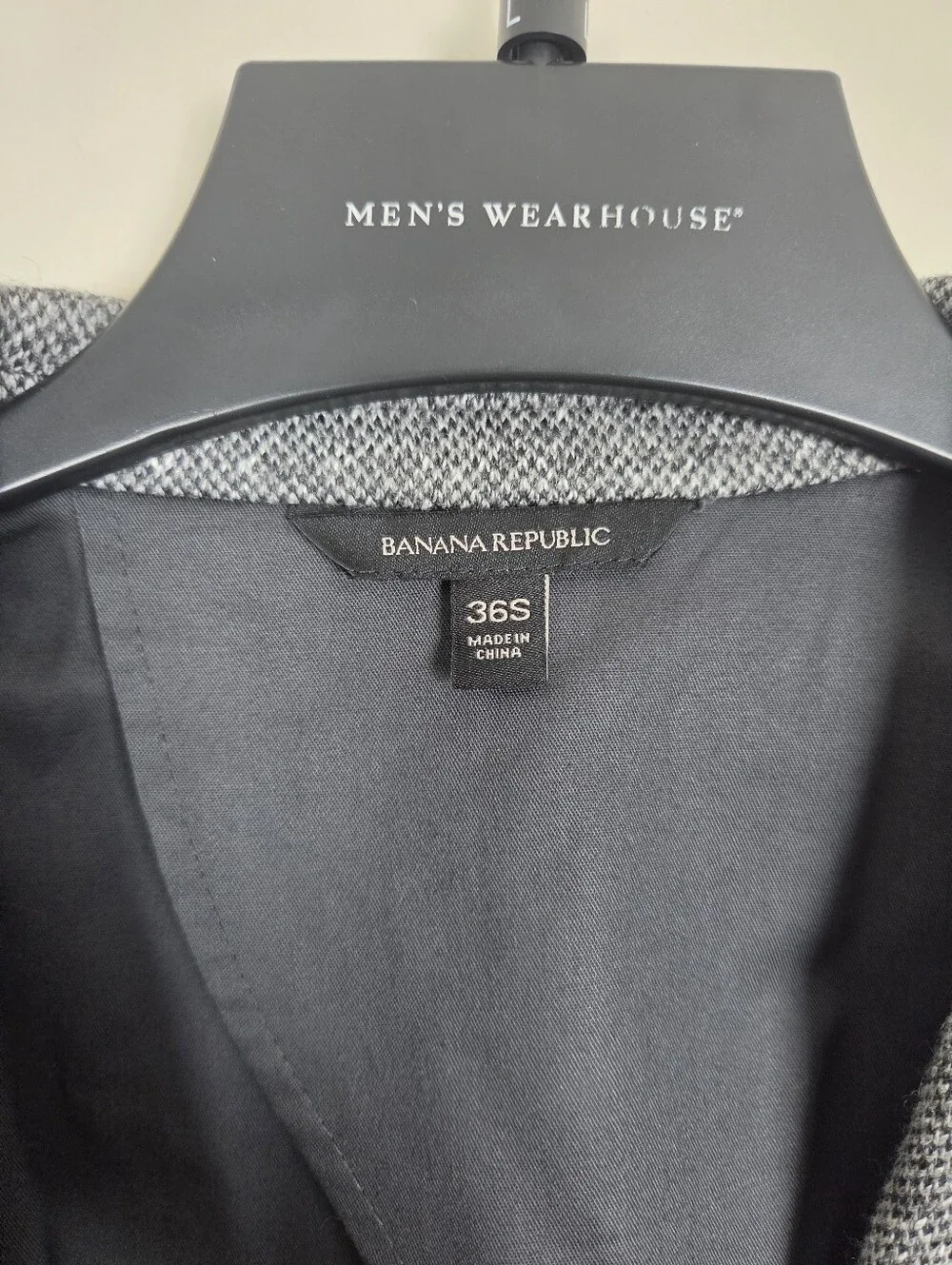 Banana Republic Mens 36S Gray Tweed Wool Blend Sport Coat Blazer Partially Lined